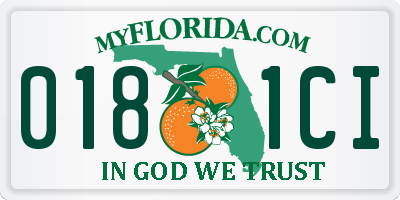 FL license plate 0181CI