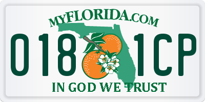 FL license plate 0181CP