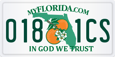 FL license plate 0181CS