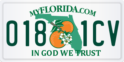 FL license plate 0181CV