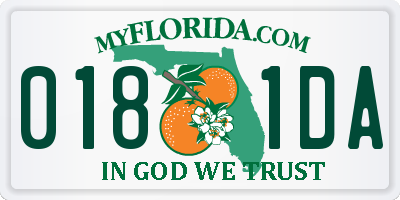 FL license plate 0181DA