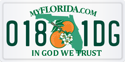 FL license plate 0181DG