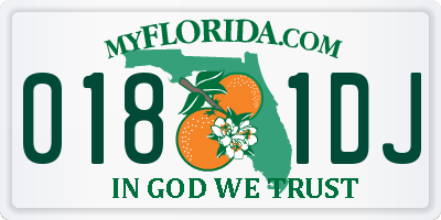 FL license plate 0181DJ