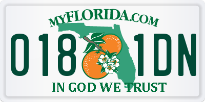 FL license plate 0181DN