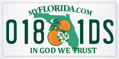 FL license plate 0181DS