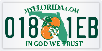 FL license plate 0181EB