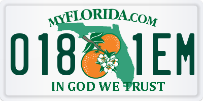 FL license plate 0181EM