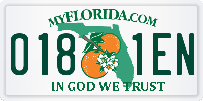 FL license plate 0181EN