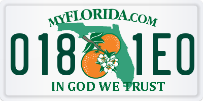 FL license plate 0181EO