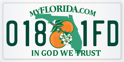 FL license plate 0181FD
