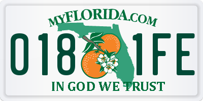 FL license plate 0181FE