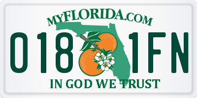 FL license plate 0181FN