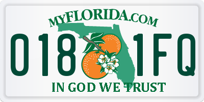 FL license plate 0181FQ
