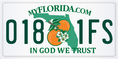 FL license plate 0181FS