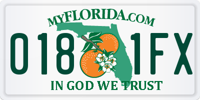 FL license plate 0181FX