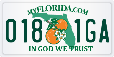 FL license plate 0181GA