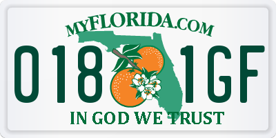 FL license plate 0181GF