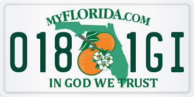 FL license plate 0181GI