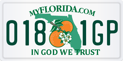 FL license plate 0181GP