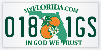 FL license plate 0181GS