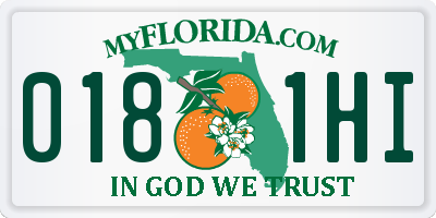 FL license plate 0181HI