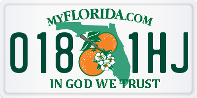 FL license plate 0181HJ