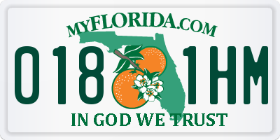 FL license plate 0181HM