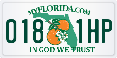 FL license plate 0181HP