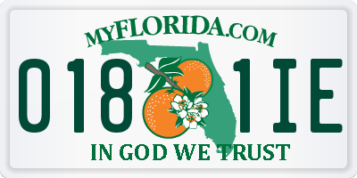 FL license plate 0181IE