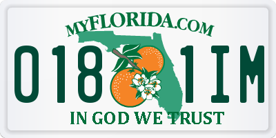 FL license plate 0181IM