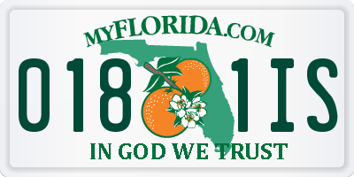 FL license plate 0181IS