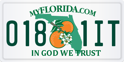 FL license plate 0181IT