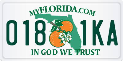 FL license plate 0181KA