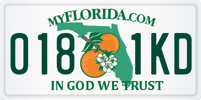 FL license plate 0181KD