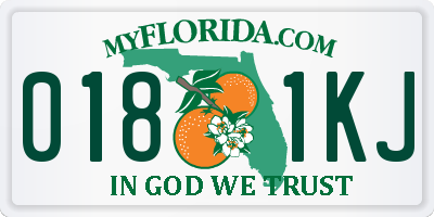 FL license plate 0181KJ
