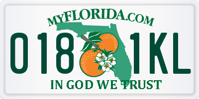 FL license plate 0181KL
