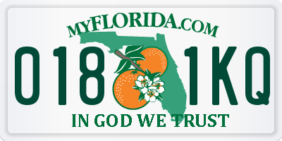 FL license plate 0181KQ