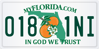 FL license plate 0181NI
