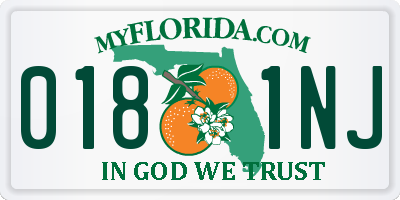 FL license plate 0181NJ