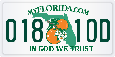 FL license plate 0181OD