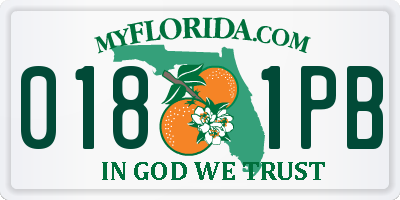 FL license plate 0181PB