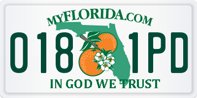 FL license plate 0181PD
