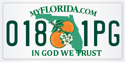 FL license plate 0181PG