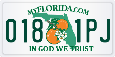 FL license plate 0181PJ