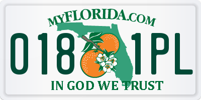 FL license plate 0181PL