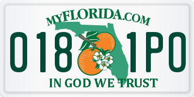 FL license plate 0181PO