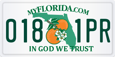 FL license plate 0181PR