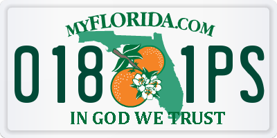 FL license plate 0181PS