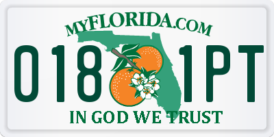 FL license plate 0181PT