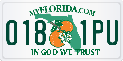 FL license plate 0181PU